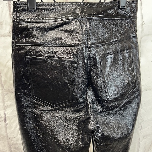 Alexander Wang Leather Pants Zipper Ankle Silvertone Disk Snaps 5-Pocket Style - Picture 7 of 14